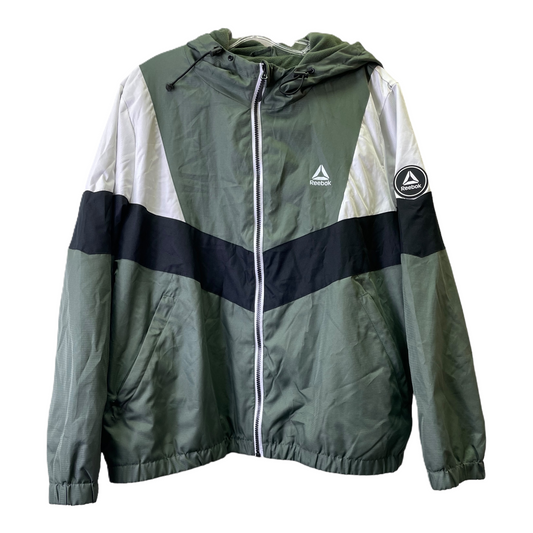 Green Jacket Windbreaker By Reebok, Size: 1x