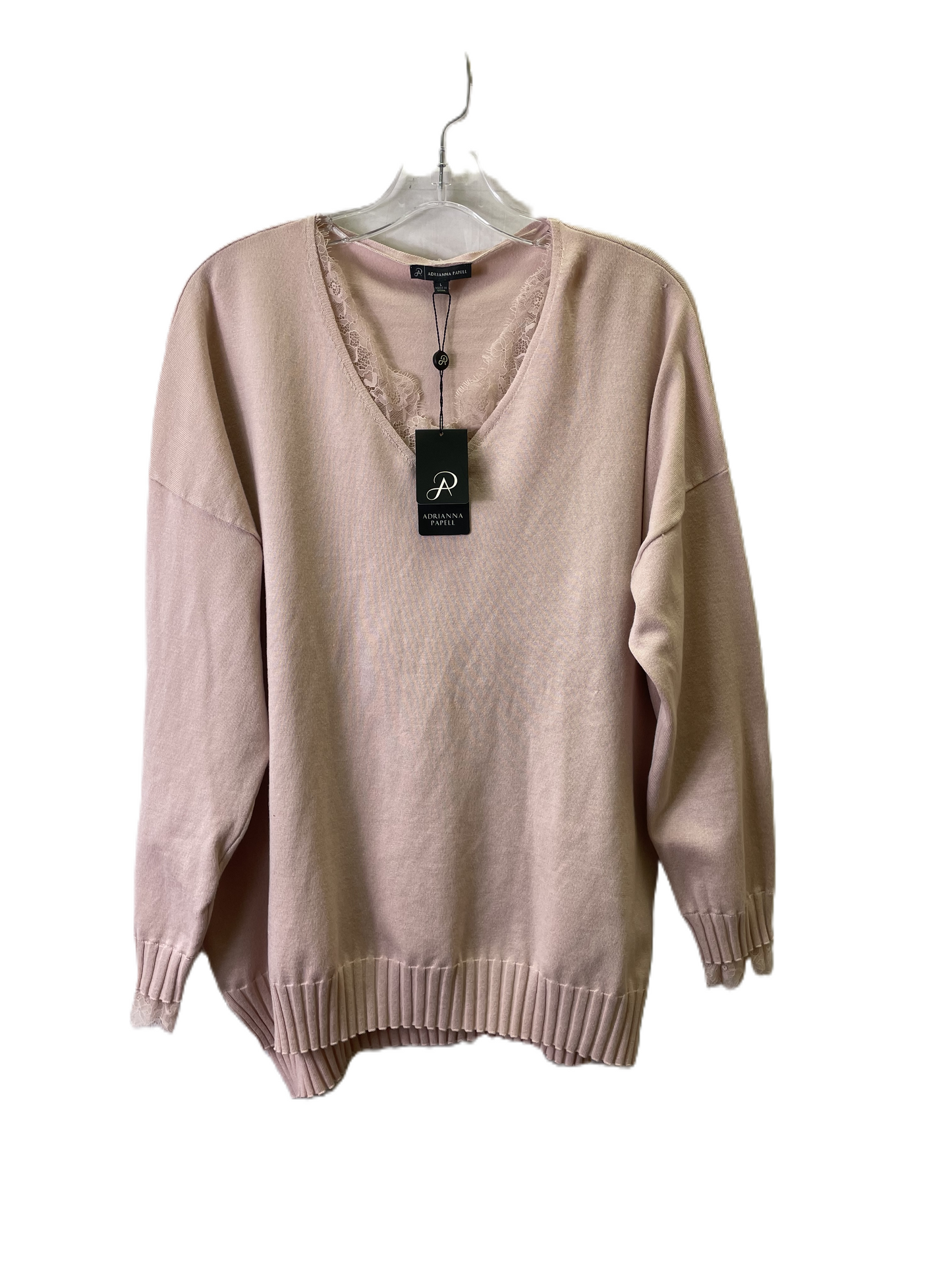 Sweater By Adrianna Papell In Pink, Size: L