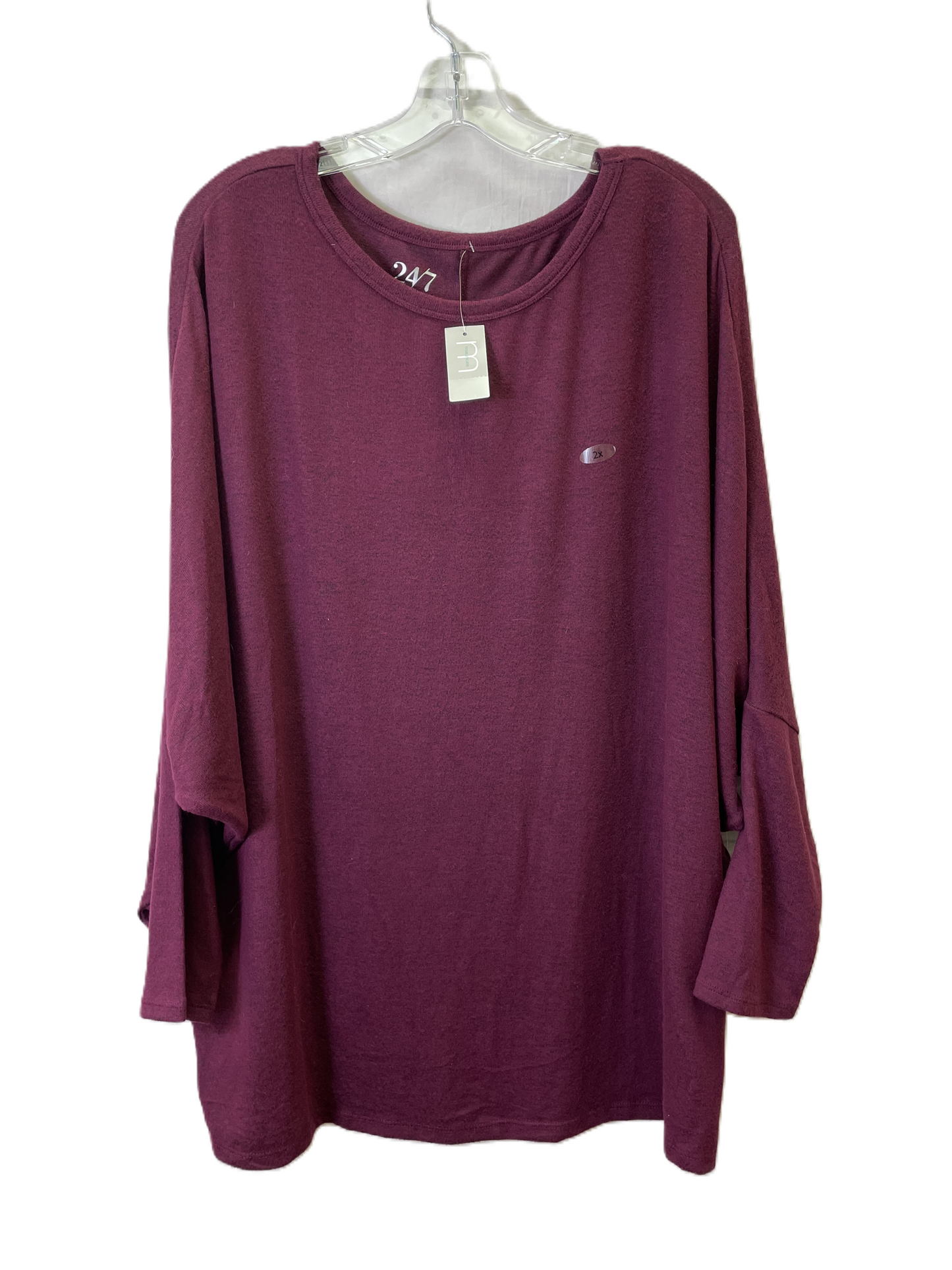 Top Long Sleeve By Maurices In Purple, Size: 2x