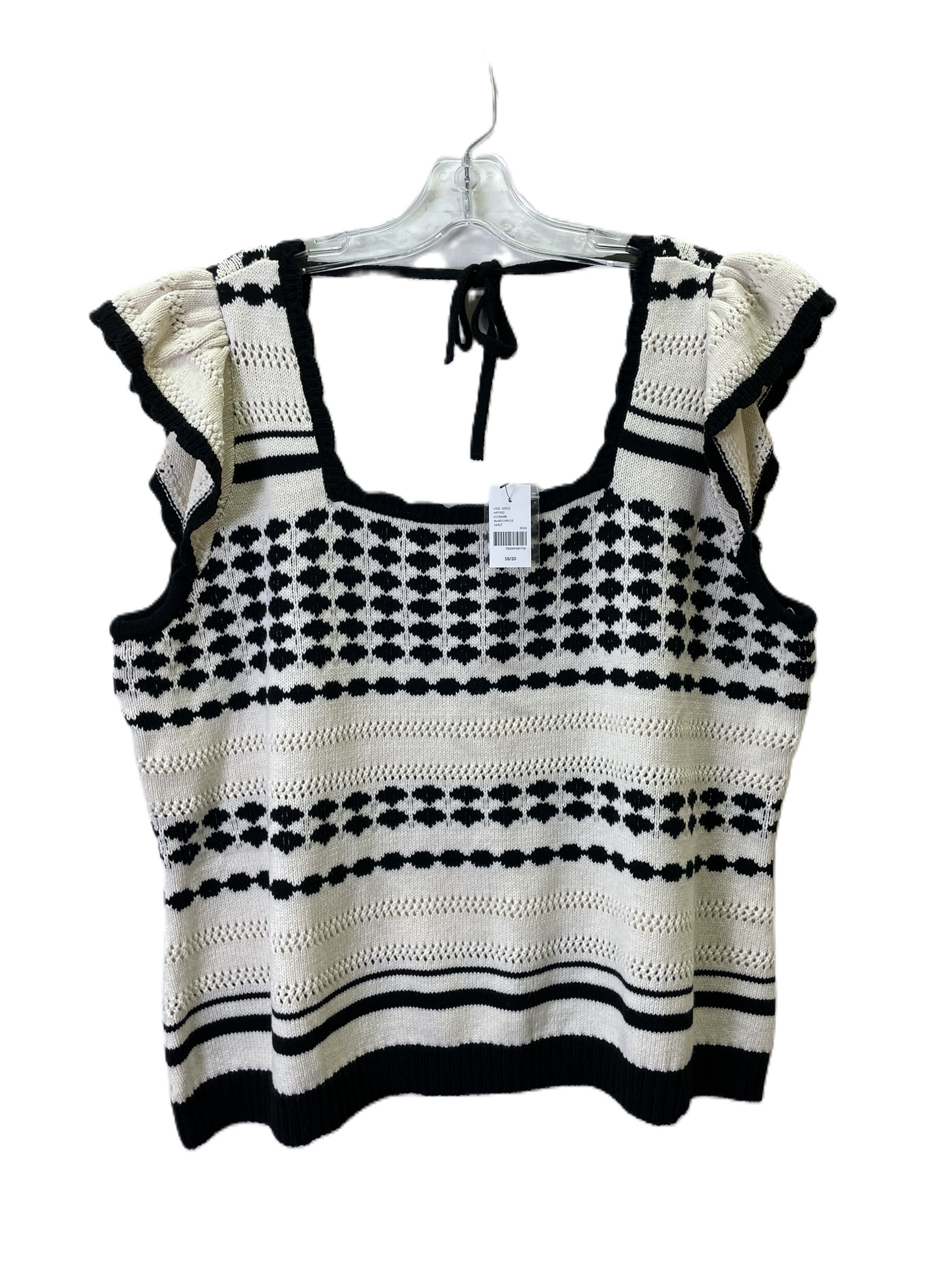 Top Sleeveless By Lane Bryant In Black & Cream, Size: 1x