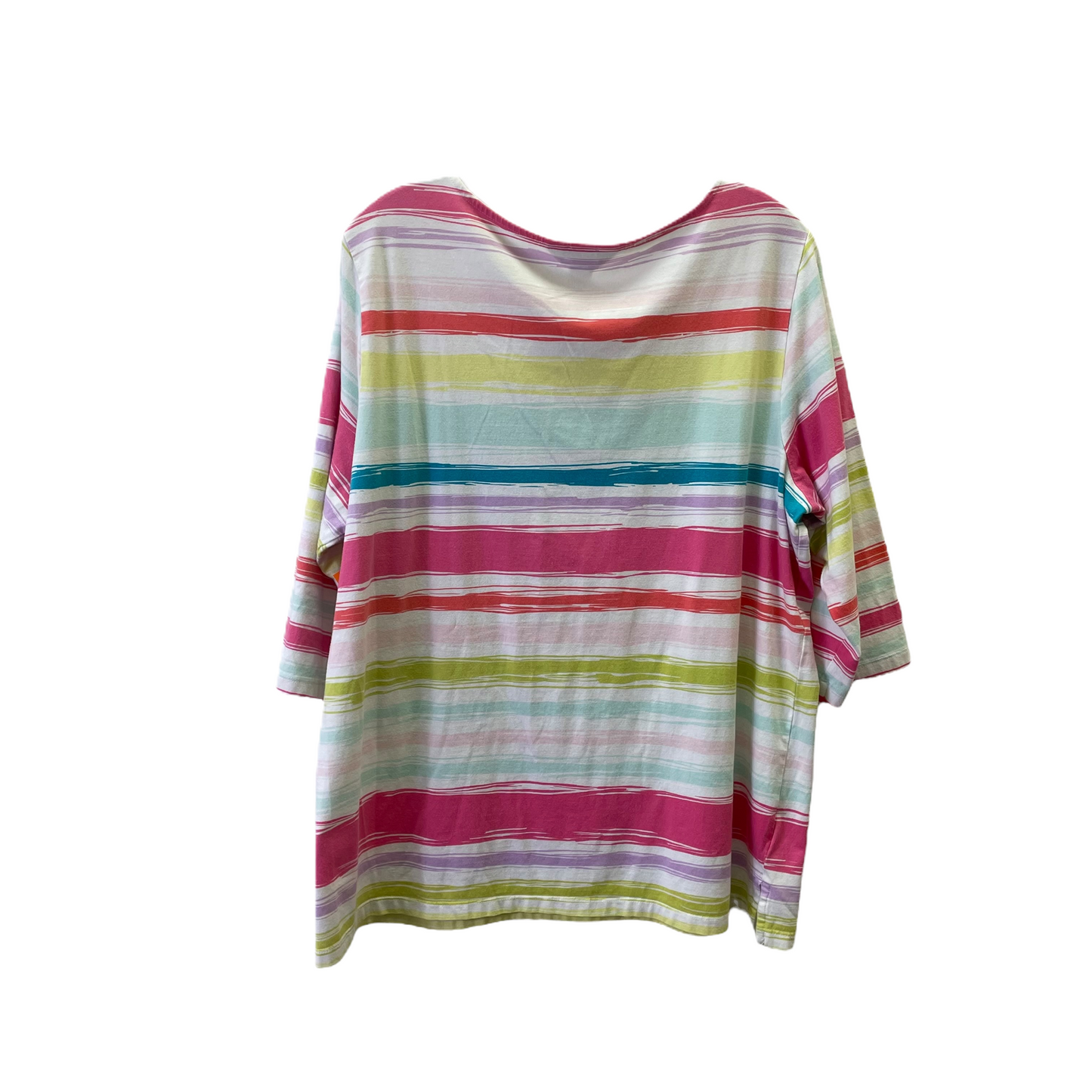 Multi-colored Top 3/4 Sleeve By Cj Banks, Size: 1x