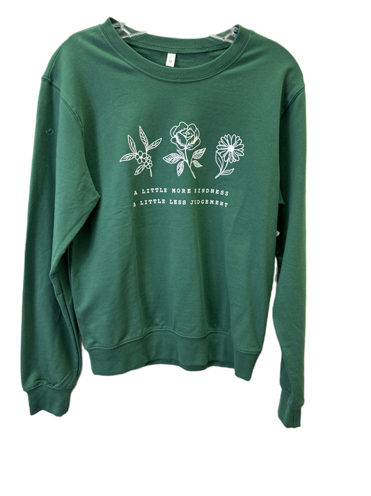 Top Long Sleeve  In Green & White, Size: M