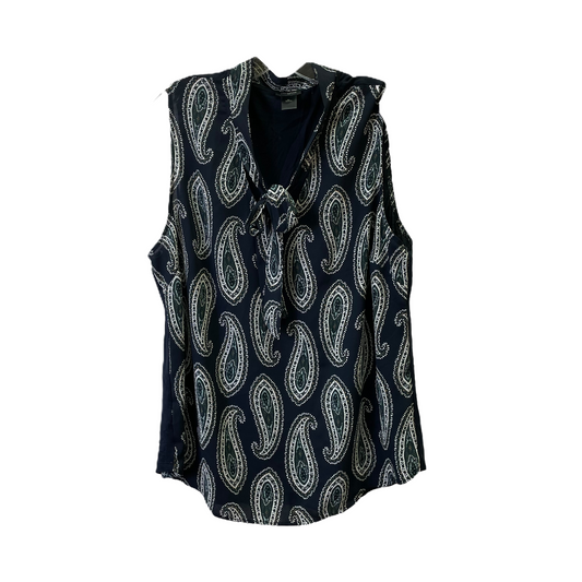 Navy Top Sleeveless By Ann Taylor, Size: Xl