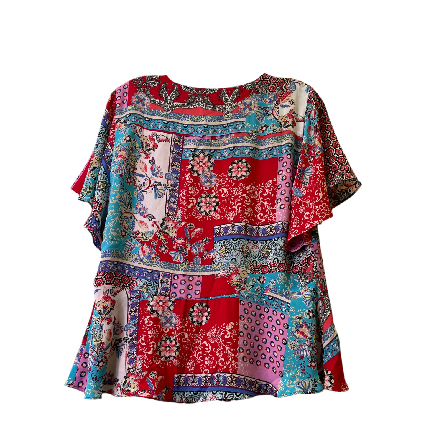 Top Short Sleeve By Chicos In Red, Size: M