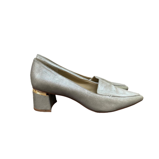 Silver Shoes Heels Block By Enzo Angiolini, Size: 8