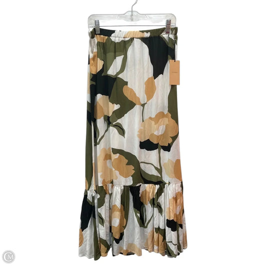 Skirt Maxi By Halogen In Green & White, Size: M
