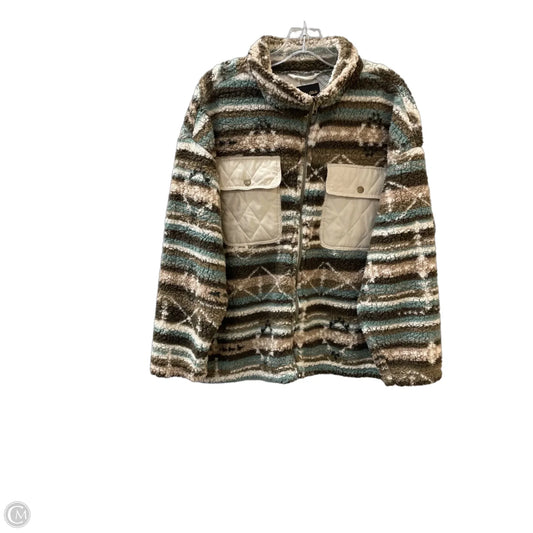Jacket Faux Fur & Sherpa By Marissa Olivia In Brown & Cream, Size: 2x