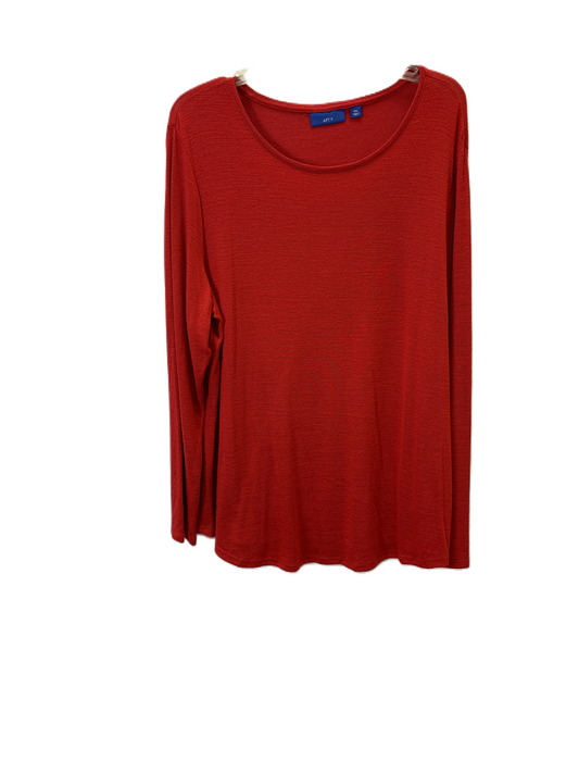 Top Long Sleeve Basic By Apt 9 In Red, Size: Xxl