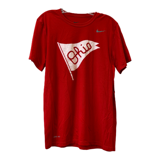 Red Athletic Top Short Sleeve By Nike, Size: M