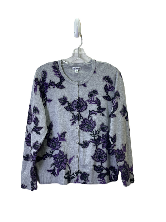 Sweater By Croft And Barrow In Grey & Purple, Size: Petite   Xl