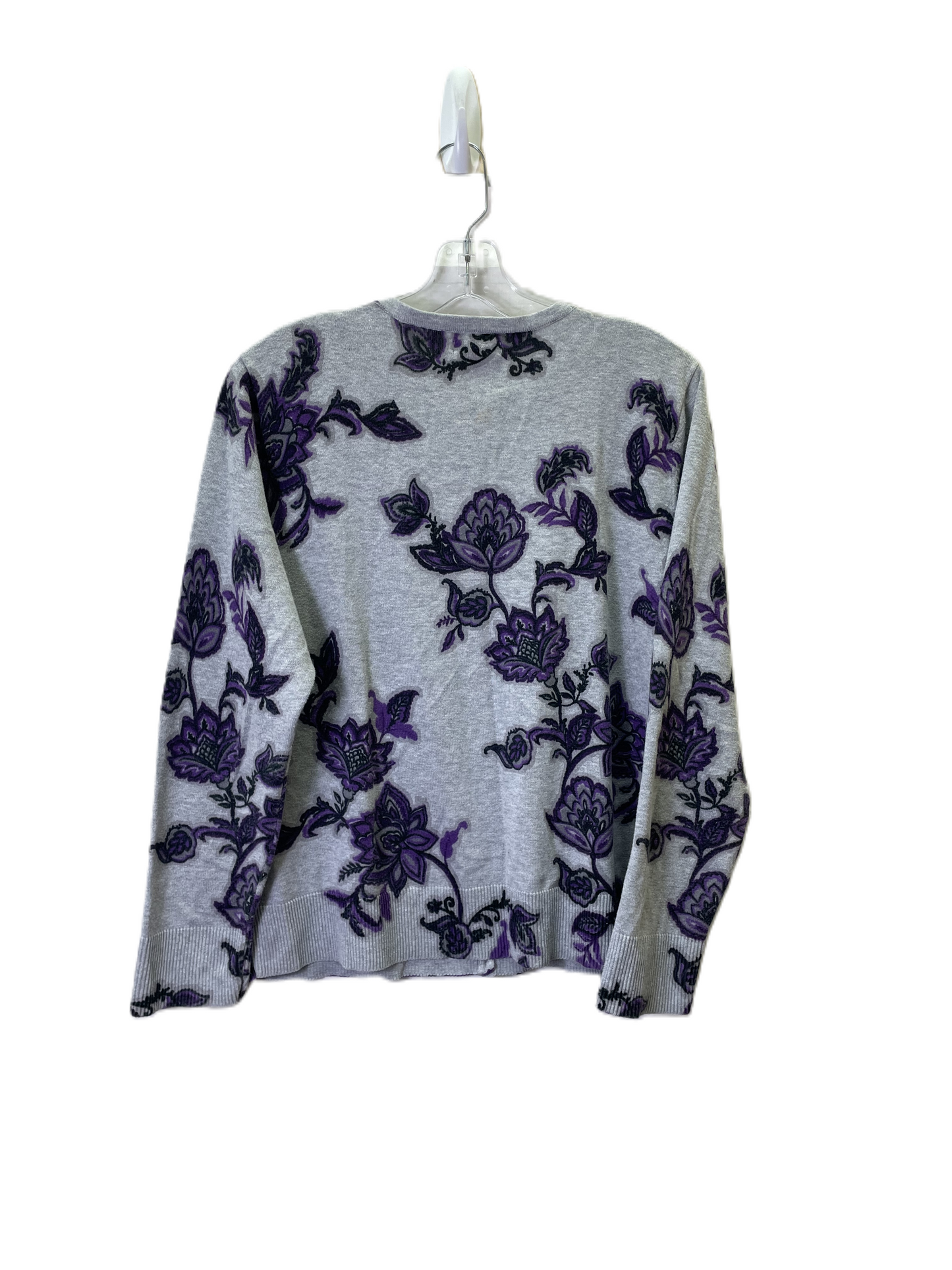 Sweater By Croft And Barrow In Grey & Purple, Size: Petite   Xl