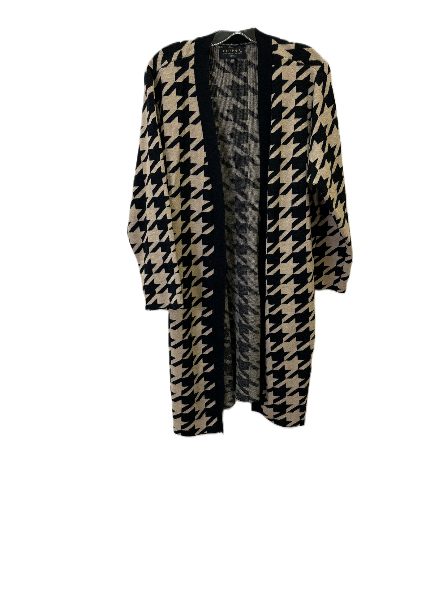 Sweater Cardigan By Joseph A. In Black & Brown, Size: 2x