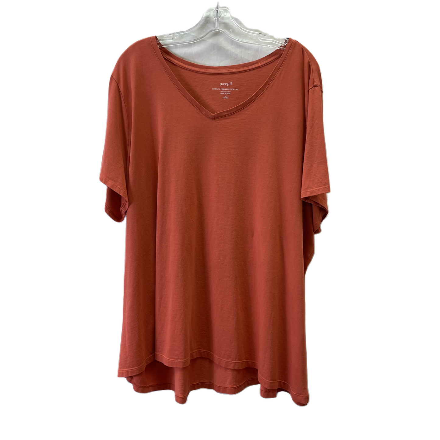 Top Short Sleeve By Pure Jill In Rust, Size: 3x