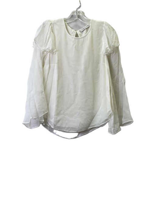 Cream Top Long Sleeve Basic By Rebecca Taylor, Size: S