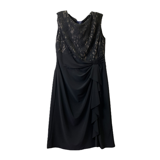 Dress Party Midi By Chaps In Black, Size: L