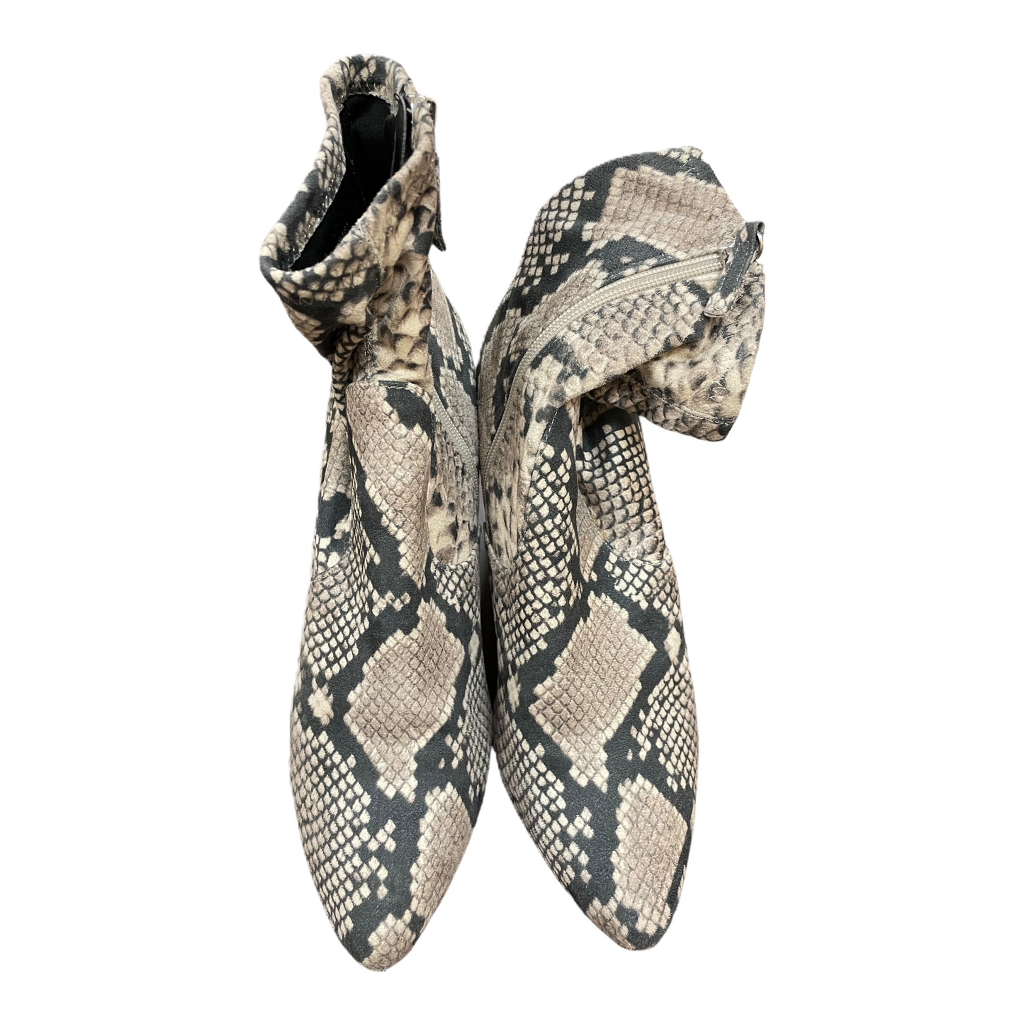 Boots Ankle Heels By Steve Madden In Snakeskin Print, Size: 10