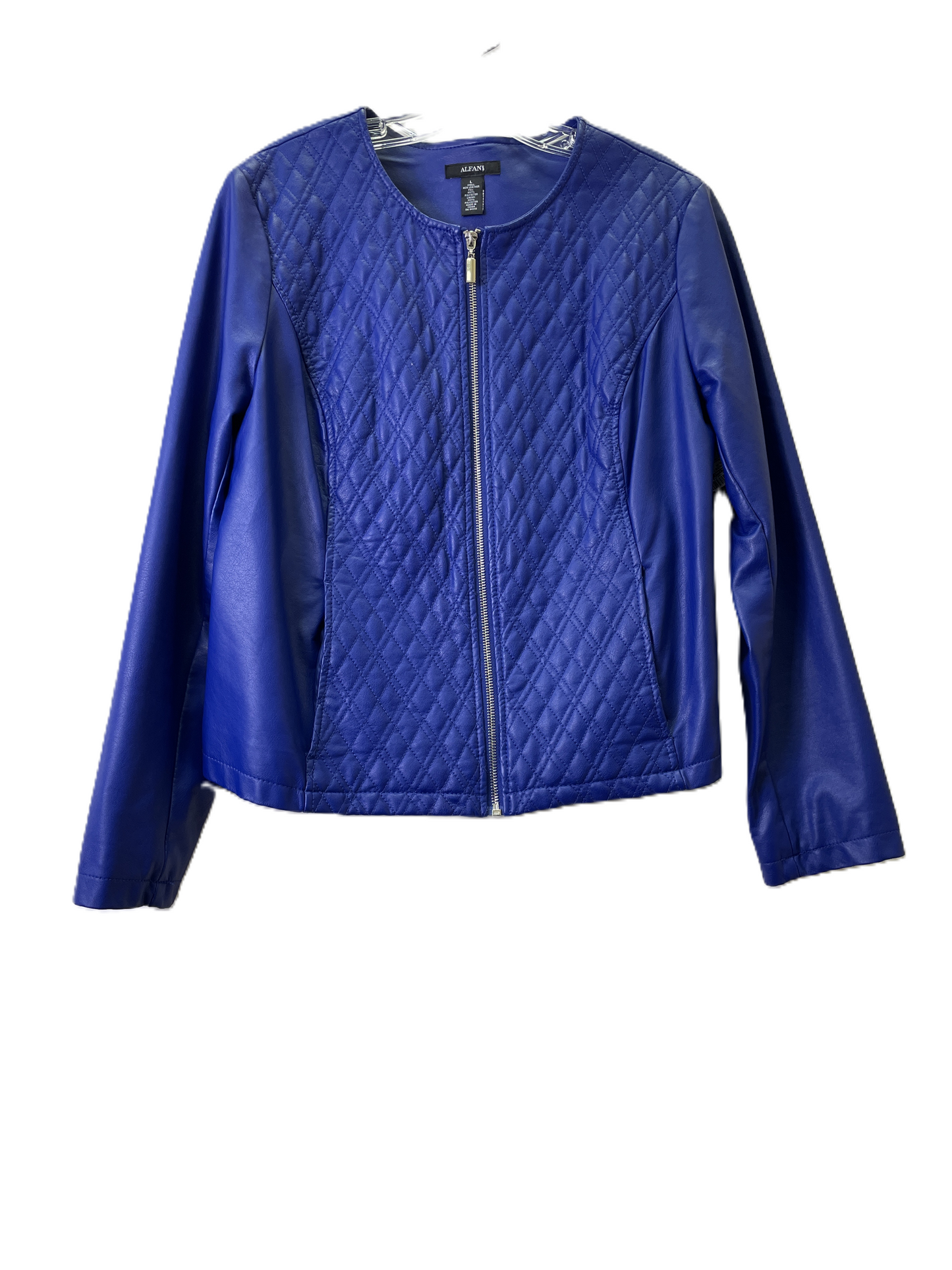 Jacket Moto By Alfani In Blue, Size: L