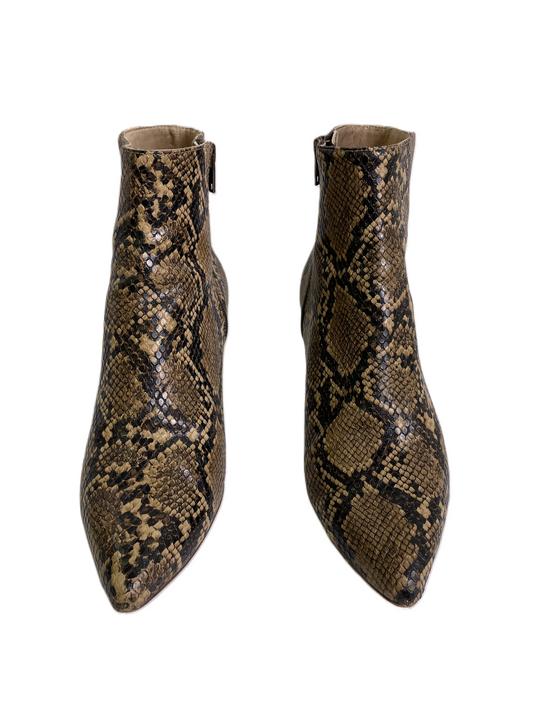 Boots Ankle Heels By H&m In Snakeskin Print, Size: 8.5