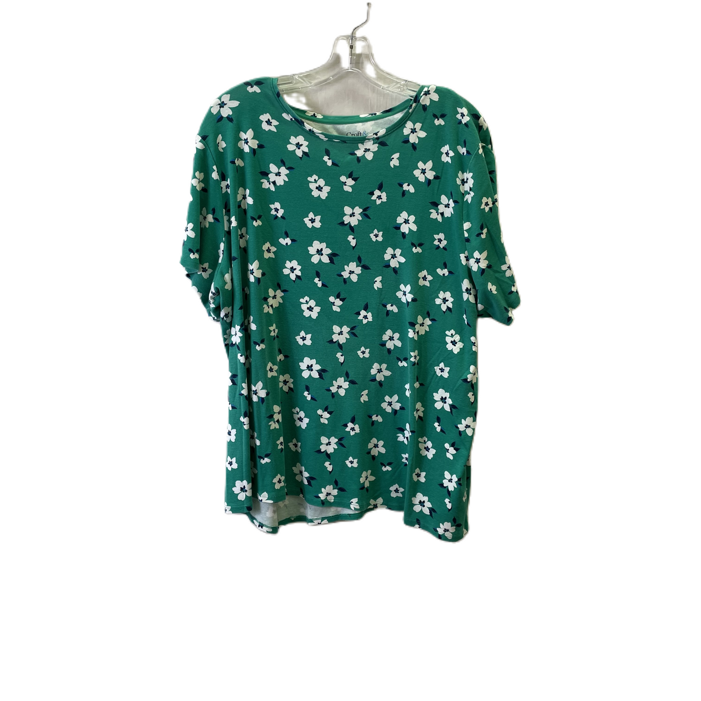 Green Top Short Sleeve Basic By Croft And Barrow, Size: 2x