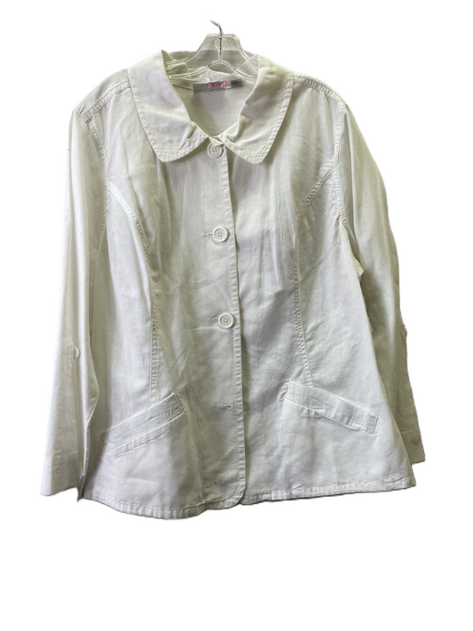 Jacket Shirt By Avenue In White, Size: 3x