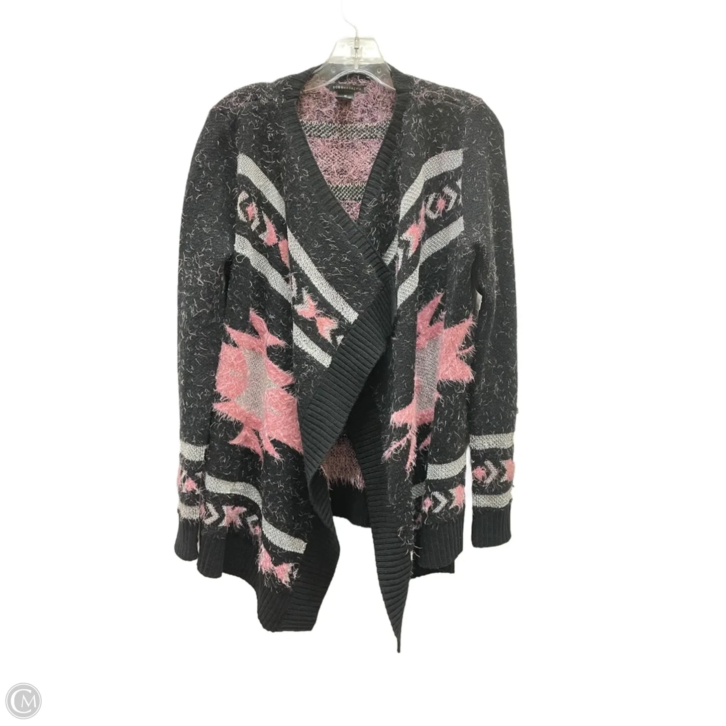 Cardigan By Bcbgmaxazria In Black & Pink, Size: M