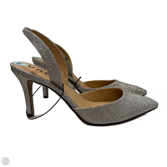 Shoes Heels Kitten By Unisa In Silver, Size: 8.5