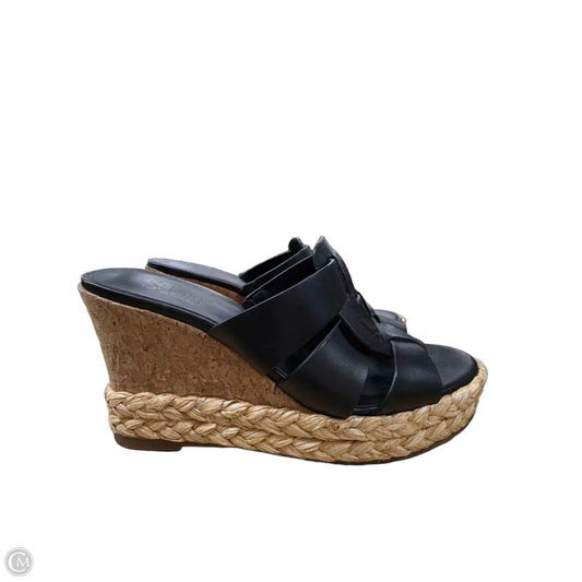 Sandals Heels Wedge By Franco Sarto In Black, Size: 6.5