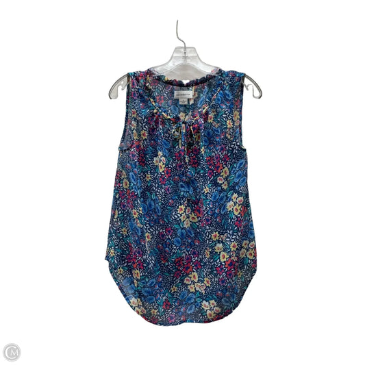 Top Sleeveless By Liz Claiborne In Floral Print, Size: M