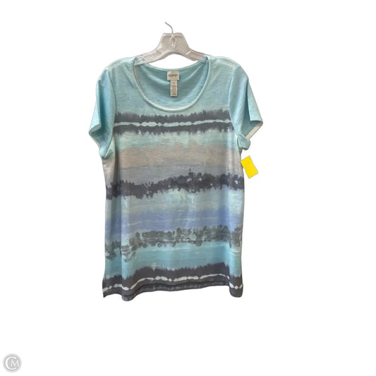 Top Short Sleeve Basic By Zenergy By Chicos In Aqua, Size: M