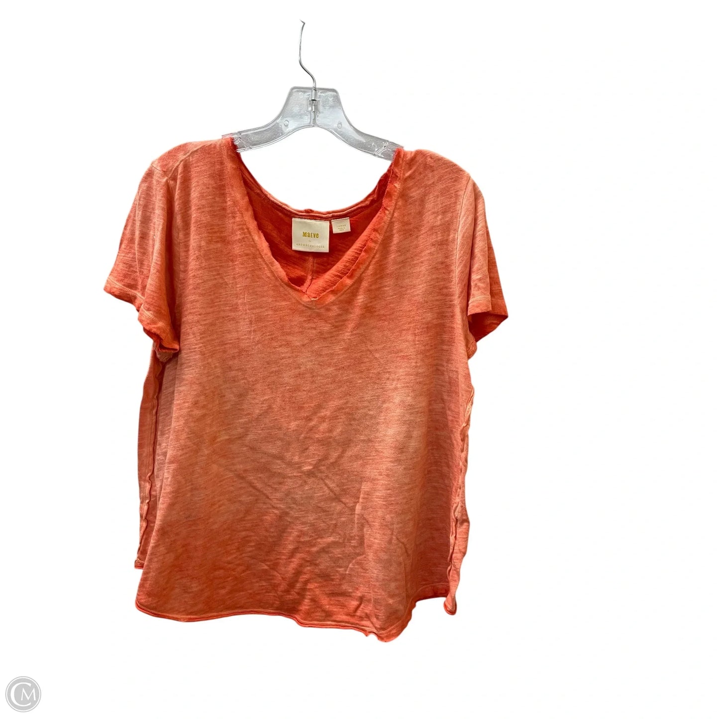 Top Short Sleeve By Maeve In Orange, Size: L