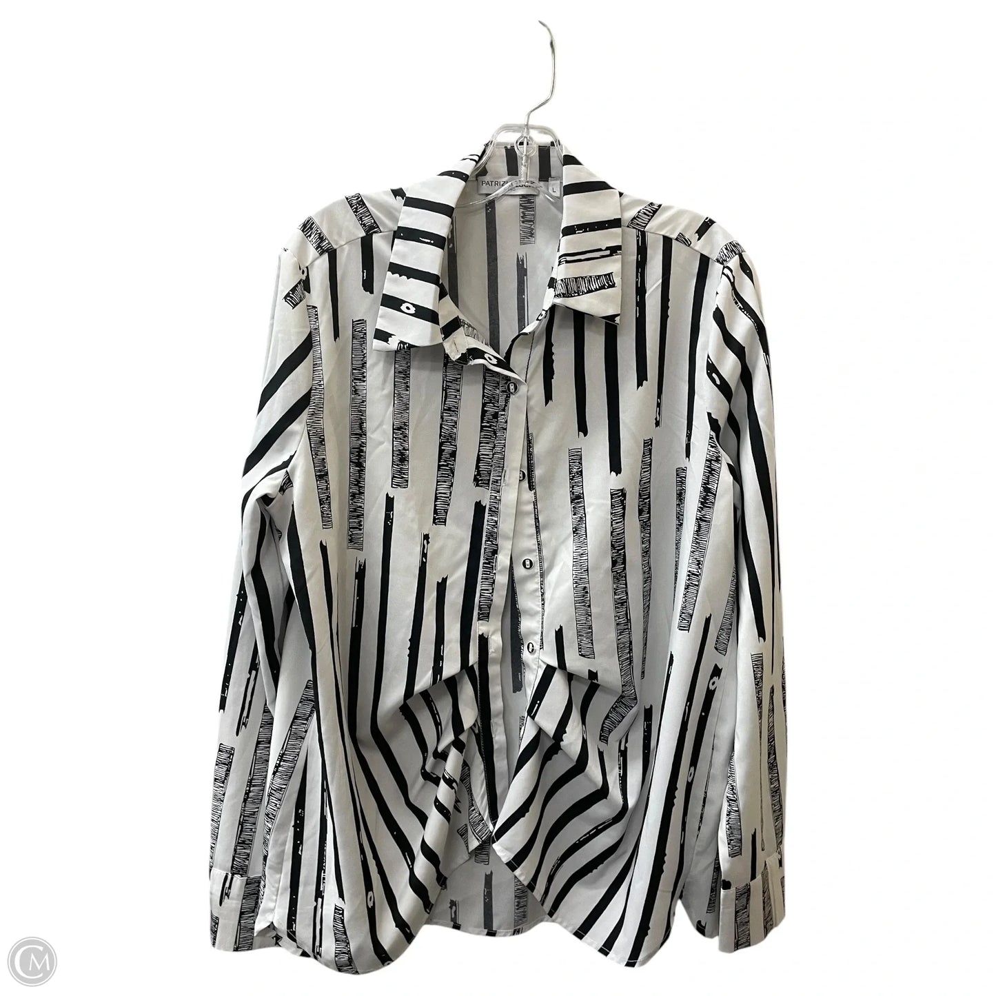 Top Long Sleeve Basic By Patrizia Luca In Black & White, Size: L
