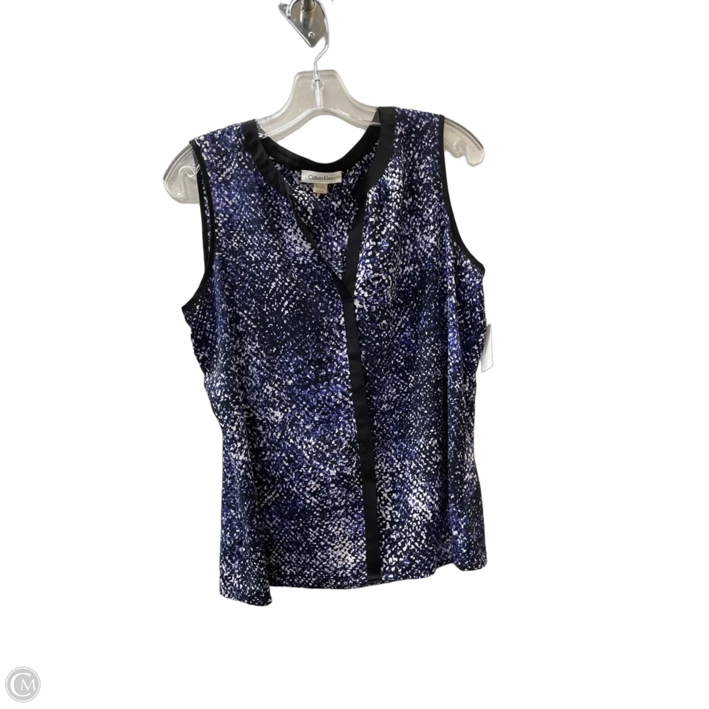 Top Sleeveless By Calvin Klein In Blue, Size: M
