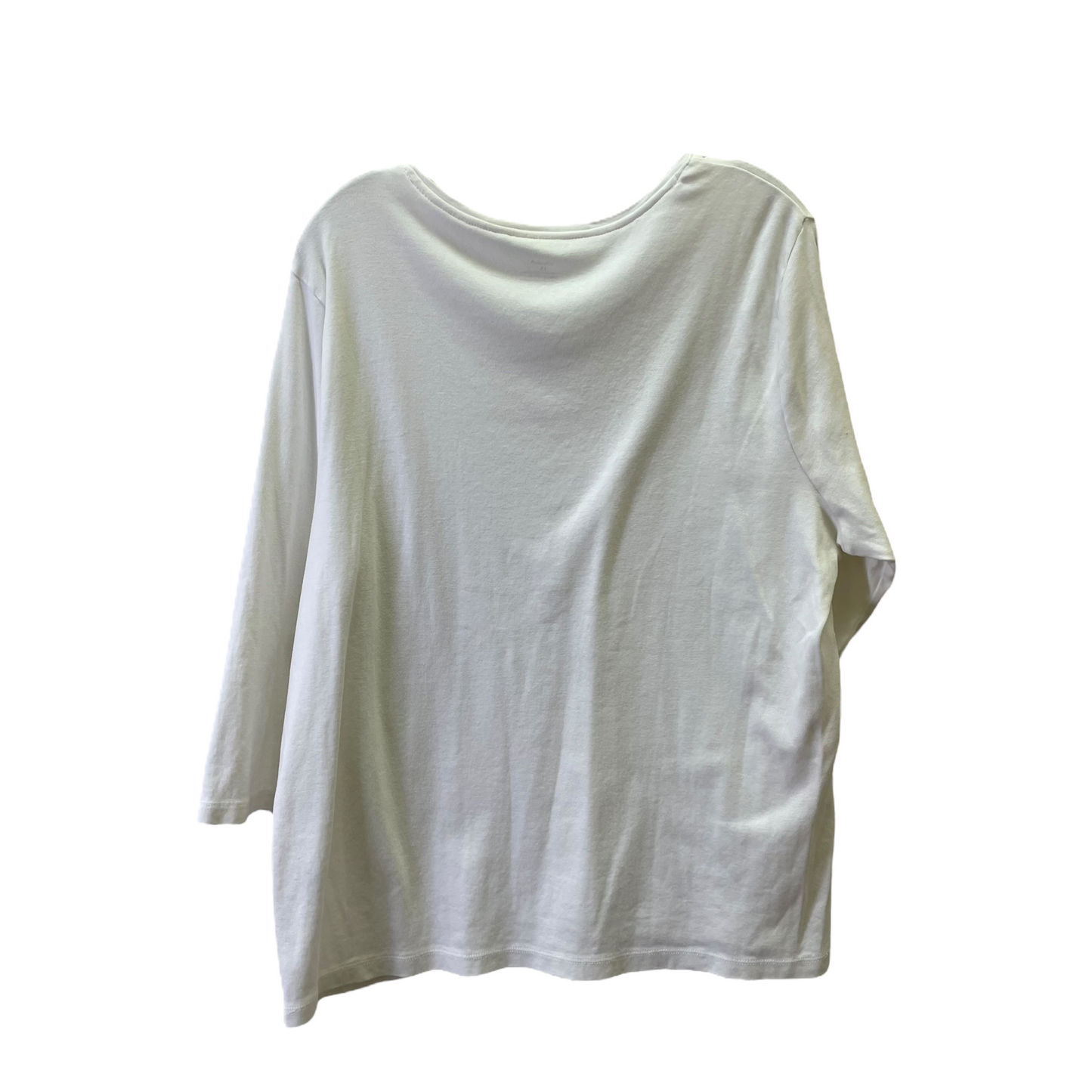 White Top Long Sleeve Basic By Cj Banks, Size: 1x