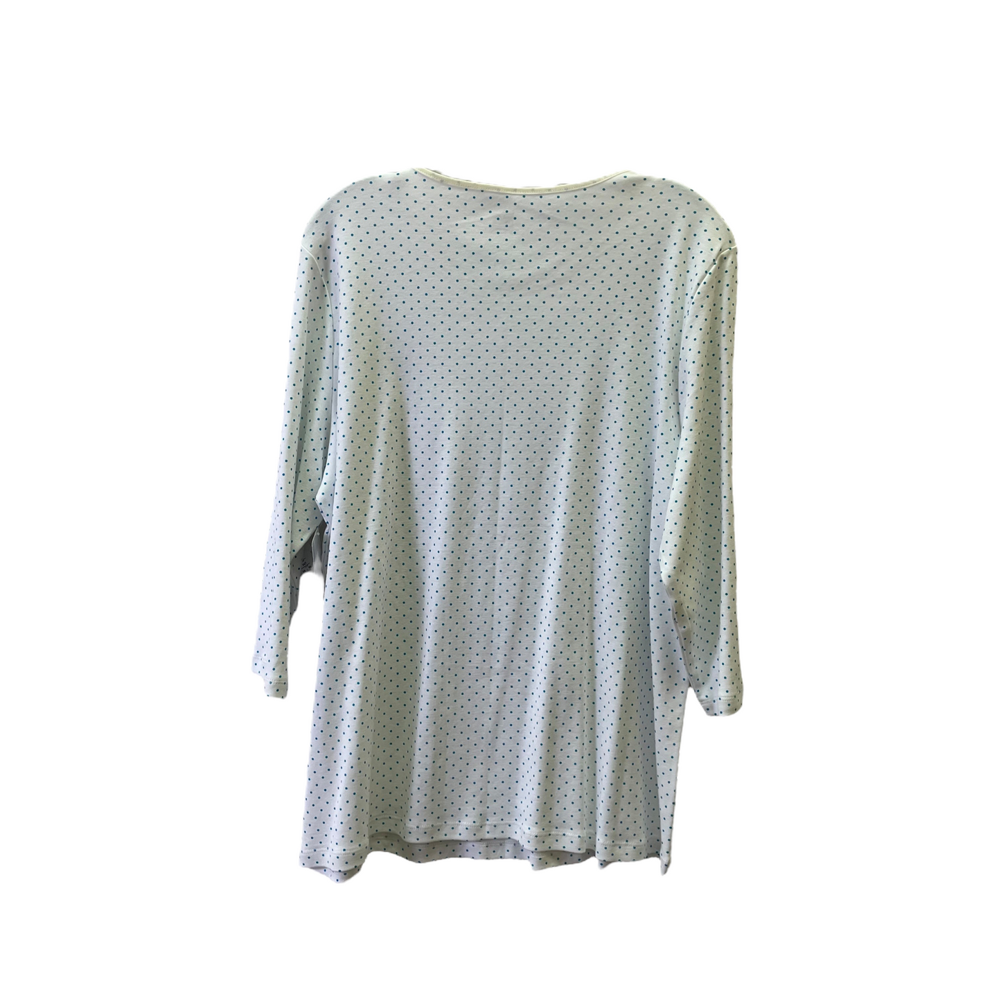 Blue & White Top Long Sleeve Basic By Cj Banks, Size: 1x