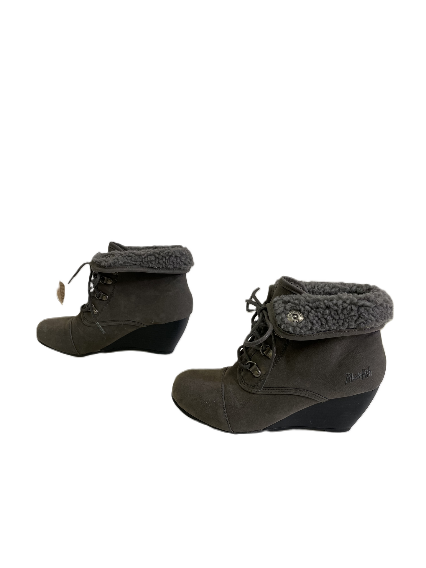 Boots Ankle Heels By Blowfish In Grey, Size: 6.5