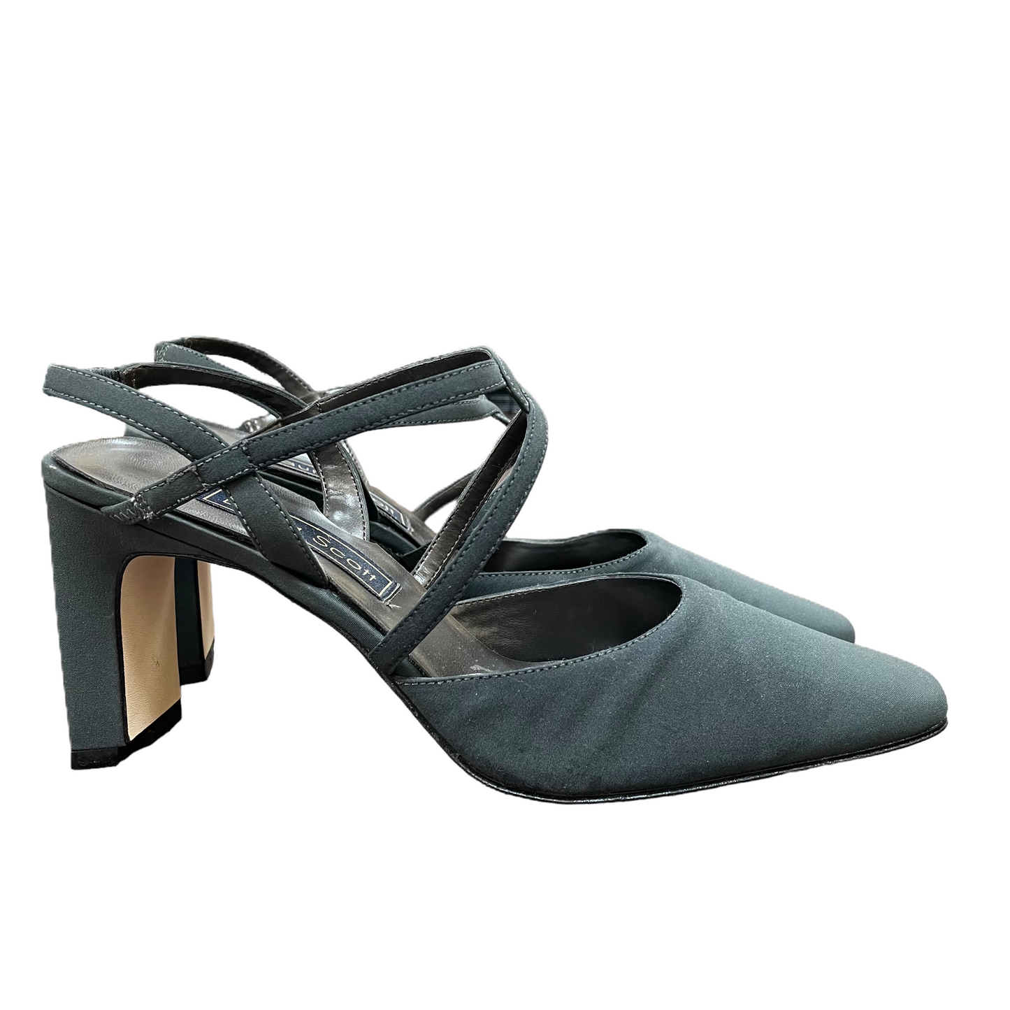 Grey Shoes Heels Block By Laura Scott, Size: 9.5
