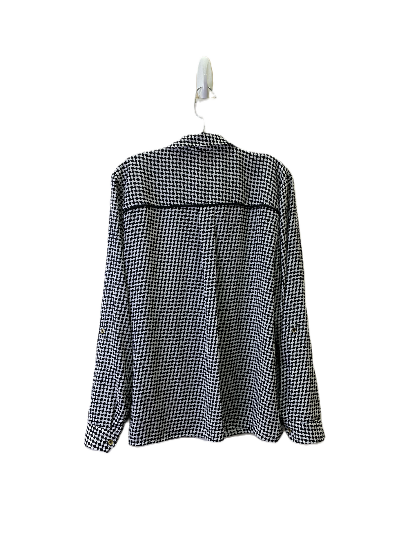 Top Long Sleeve By Michael Kors In Black & White, Size: Xl