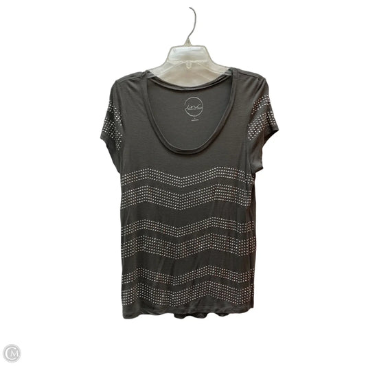 Top Short Sleeve By Inc In Grey, Size: L