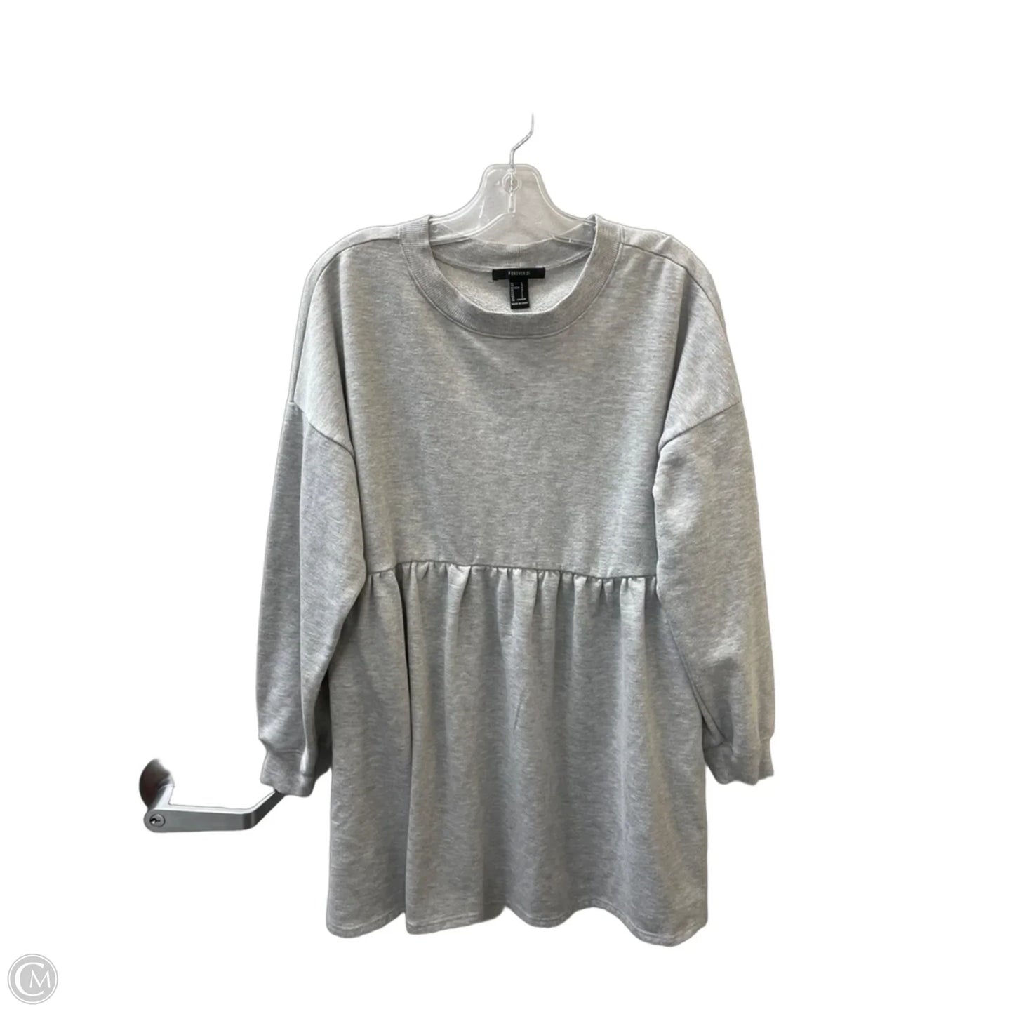 Sweatshirt Crewneck By Forever 21 In Grey, Size: L