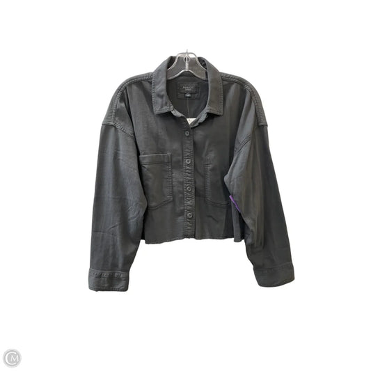 Jacket Shirt By American Eagle In Grey, Size: M