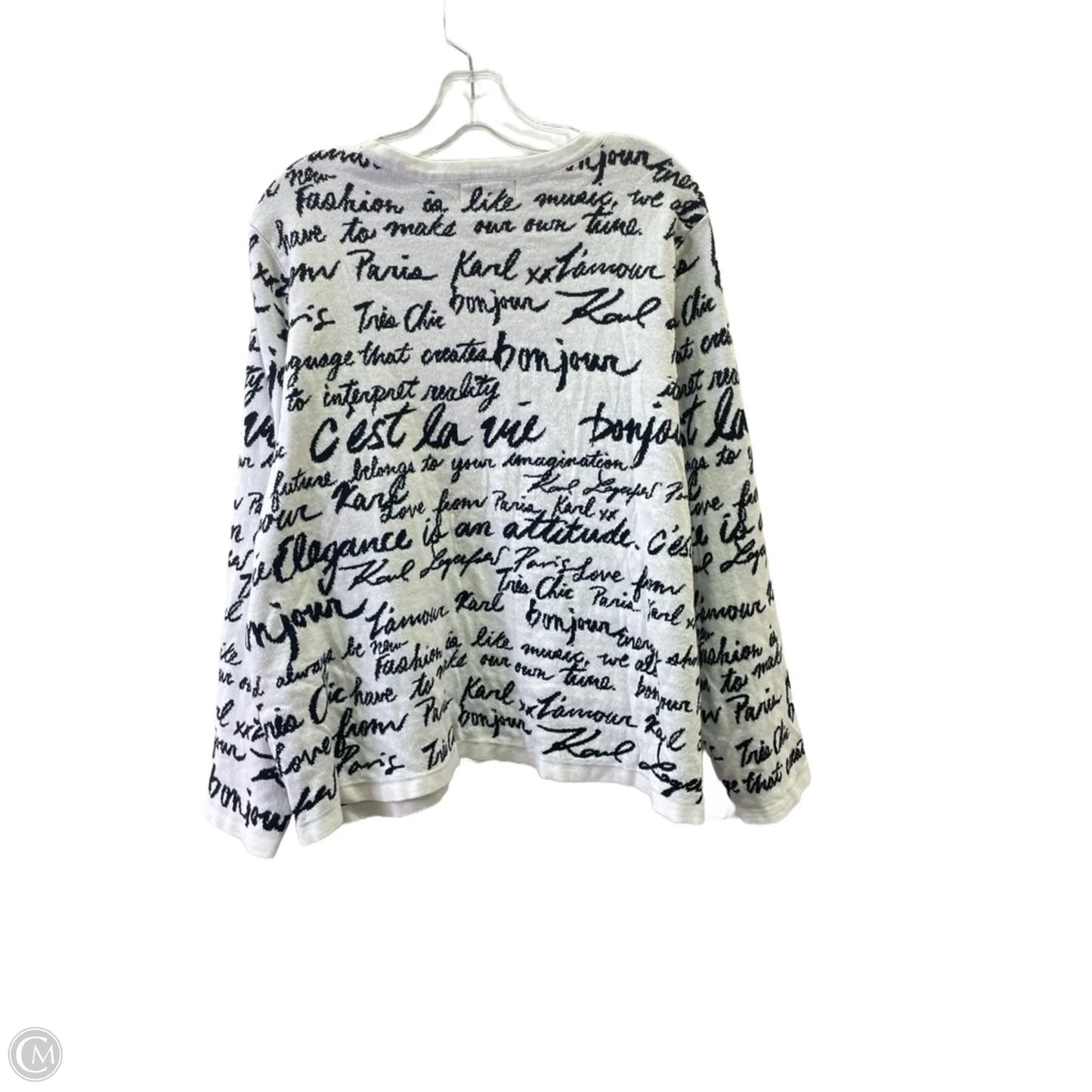 Sweater Designer By Karl Lagerfeld In Black & White, Size: 2x