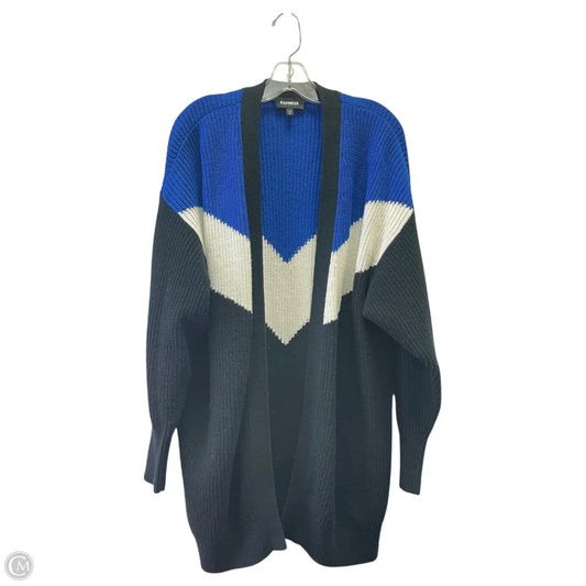 Cardigan By Express In Black & Blue, Size: L