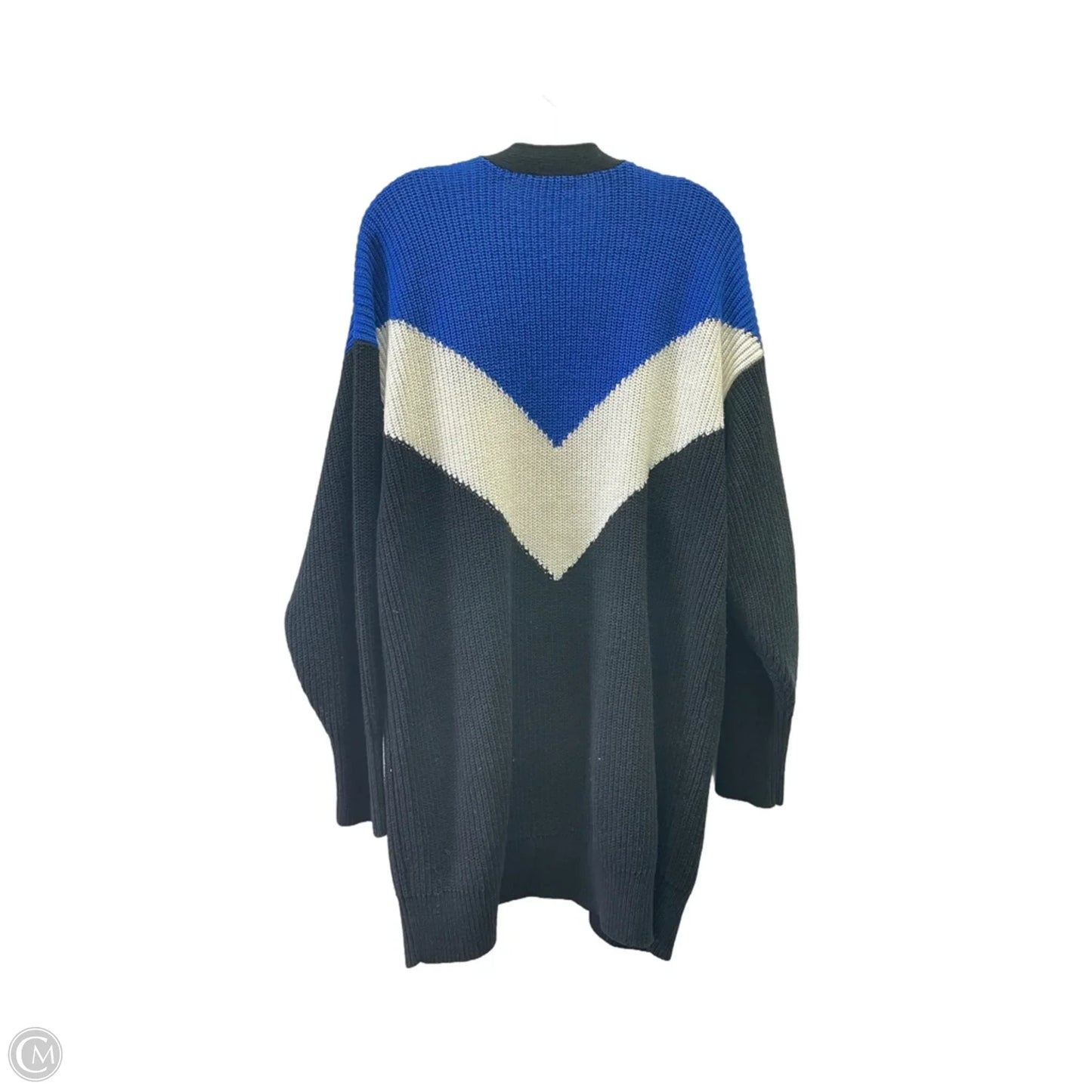 Cardigan By Express In Black & Blue, Size: L