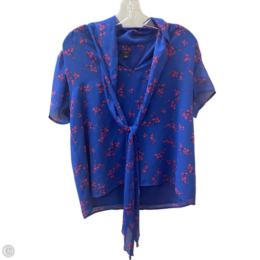 Blouse Sleeveless By Ann Taylor In Blue & Red, Size: L