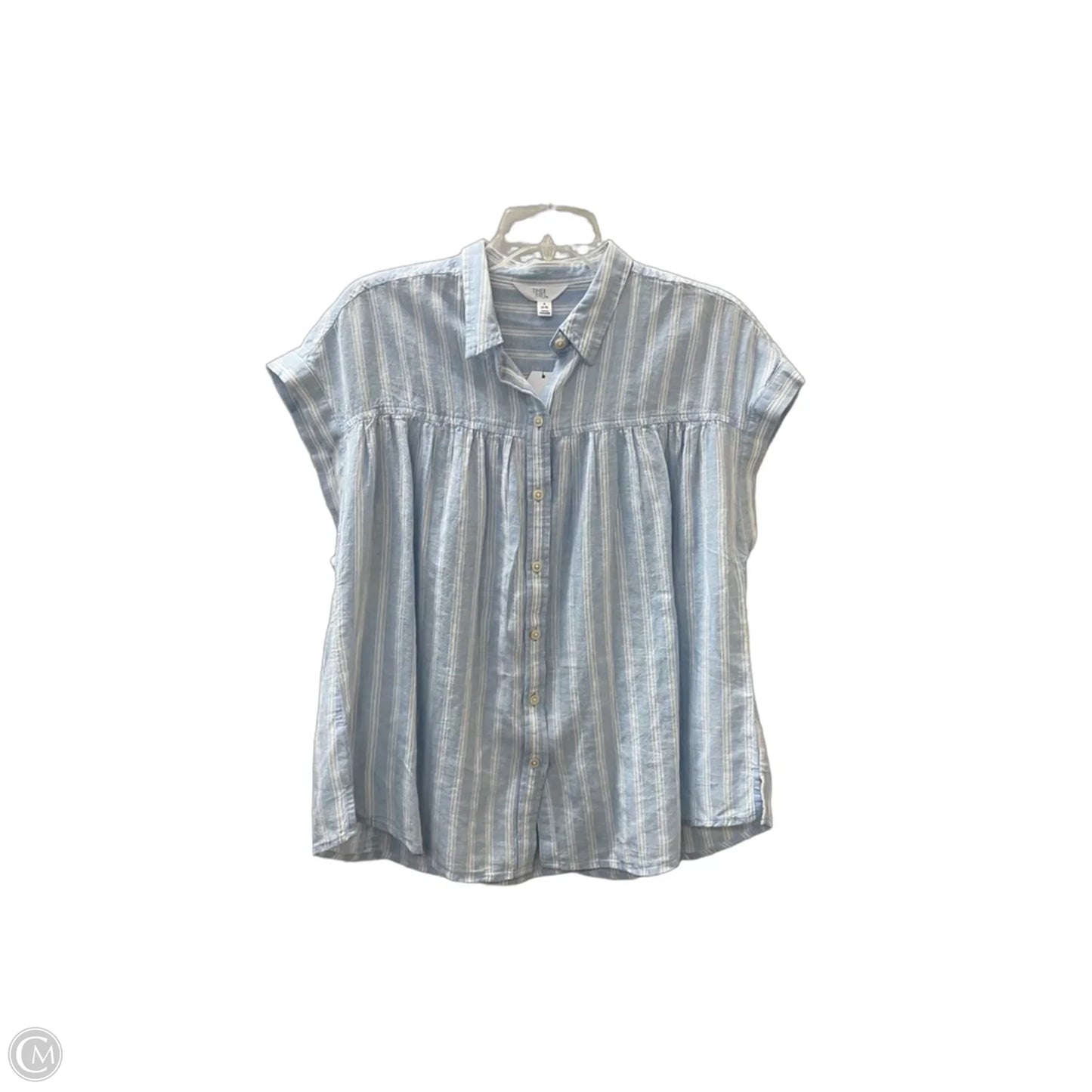 Top Short Sleeve By Time And Tru In Blue & White, Size: S