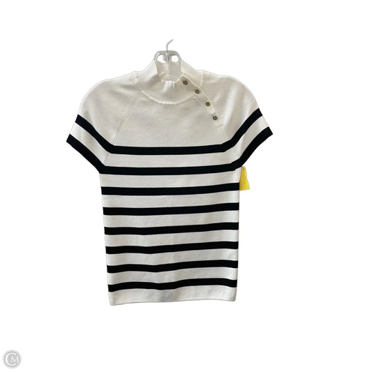Sweater Short Sleeve By Elie Tahari In Black & White, Size: S