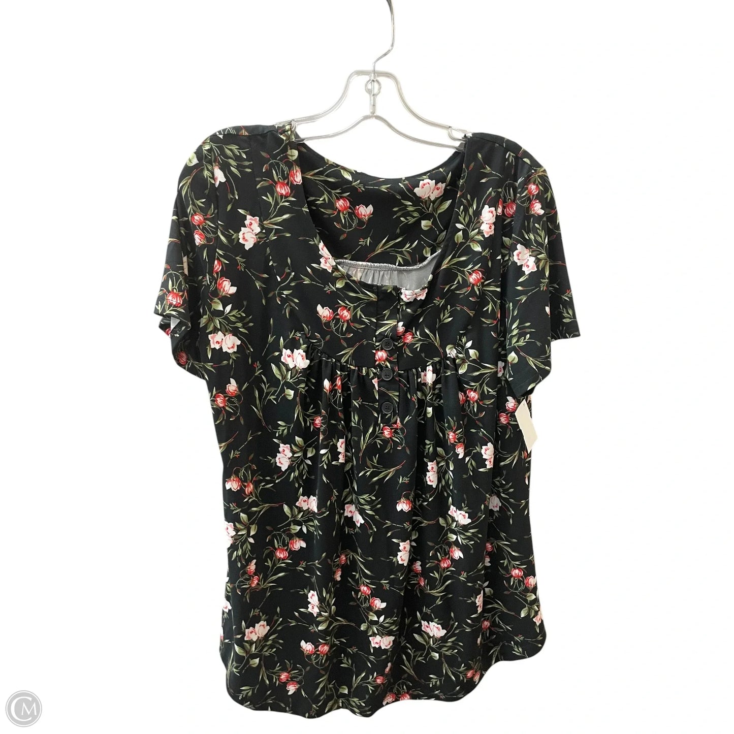 Top Short Sleeve By Cme In Floral Print, Size: Xl