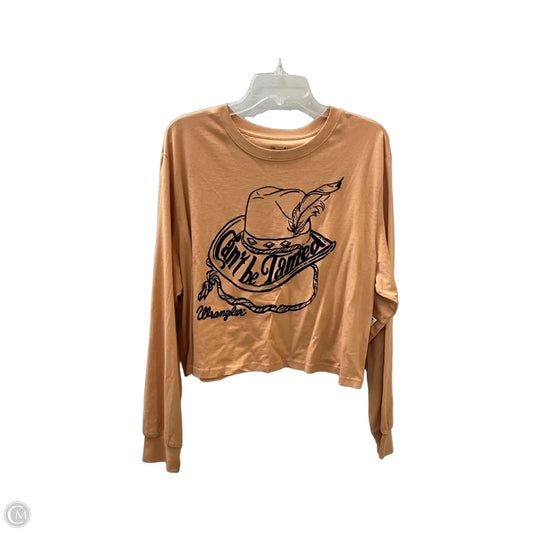 Top Long Sleeve Basic By Wrangler In Black & Orange, Size: Xl