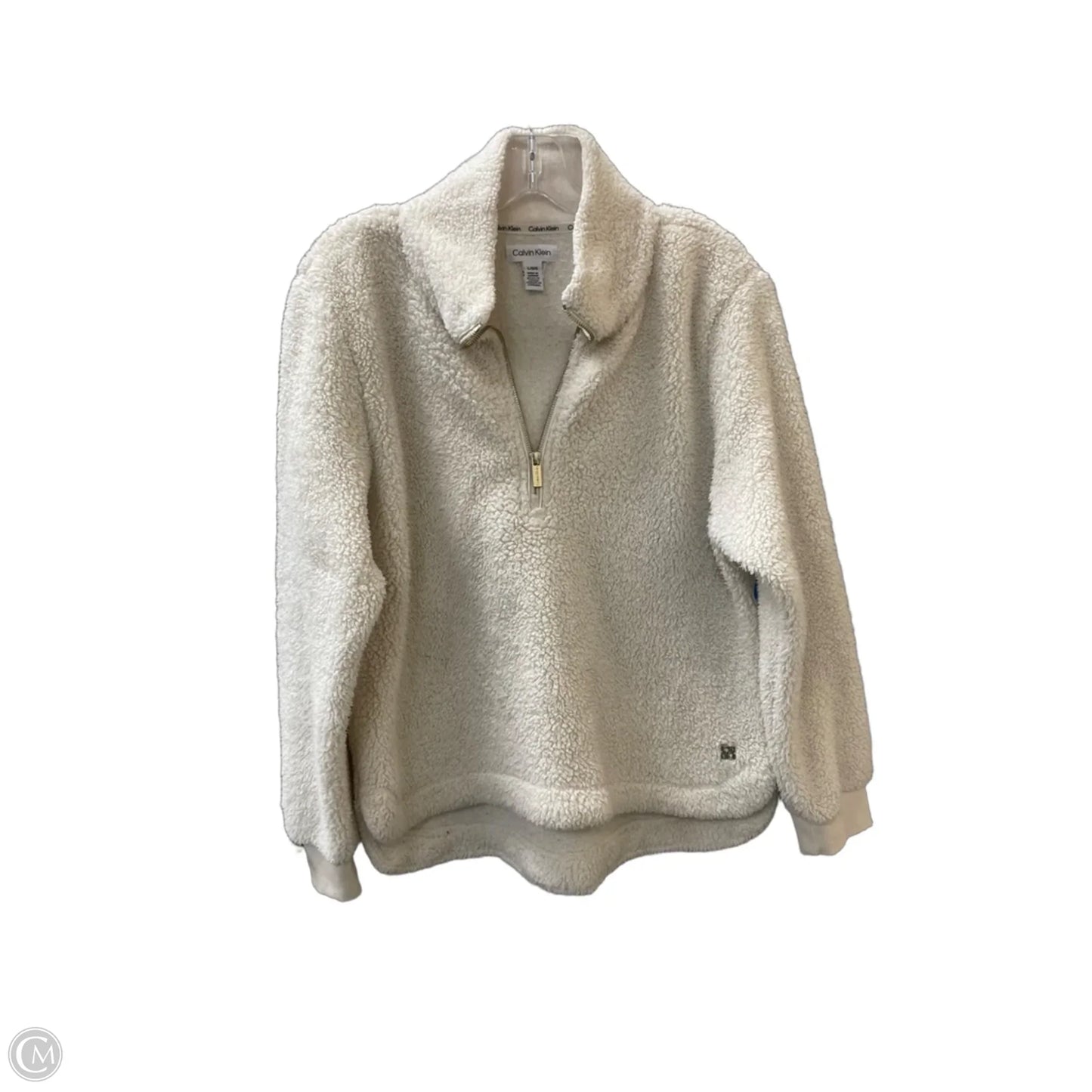 Jacket Fleece By Calvin Klein In Cream, Size: L