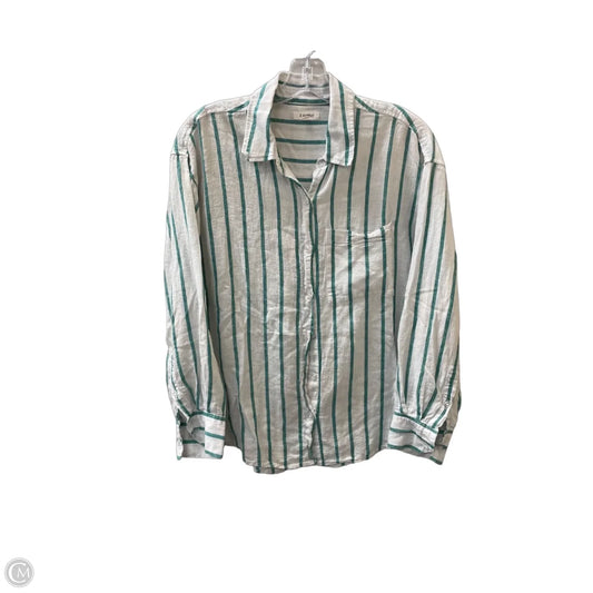 Top Long Sleeve By Z Supply In Green & White, Size: S